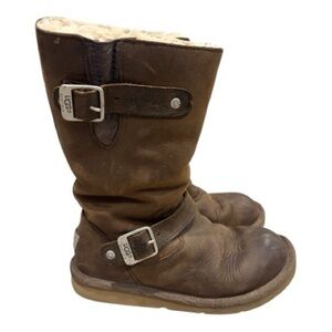 UGG Australia Boots Womens 6 Kensington Mid Shearling Winter Boot 5678 Brown